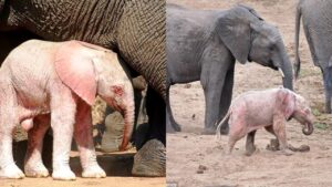 Raro bebé elefante albino encontrado en Sudáfrica